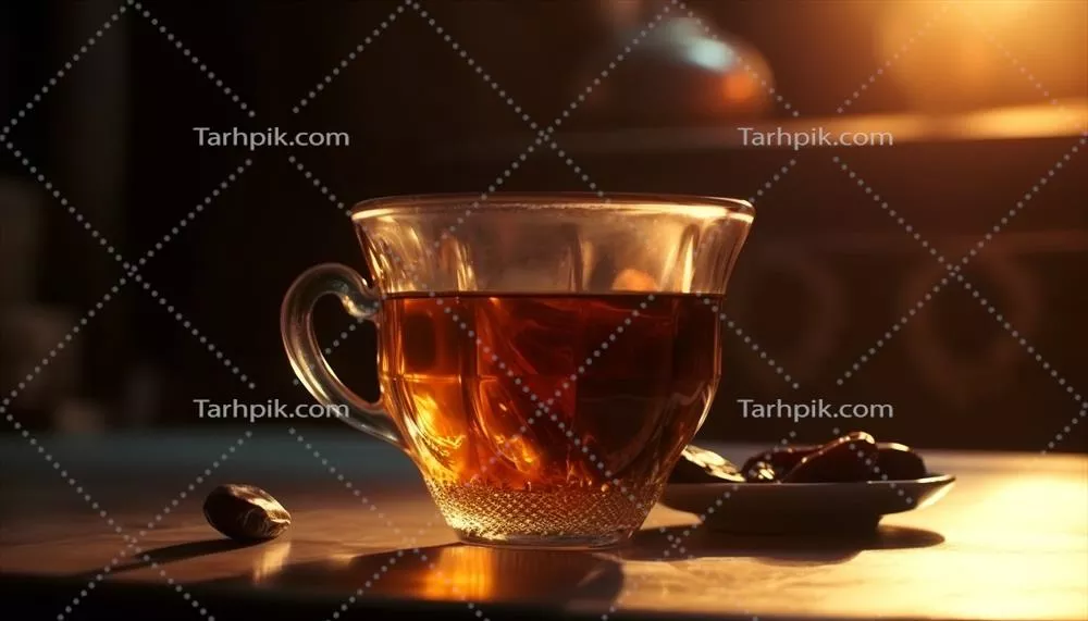 نوشیدنیهای گرم روی میز چوبی: قهوه، چای و ویسکی تولید شده با هوش مصنوعی