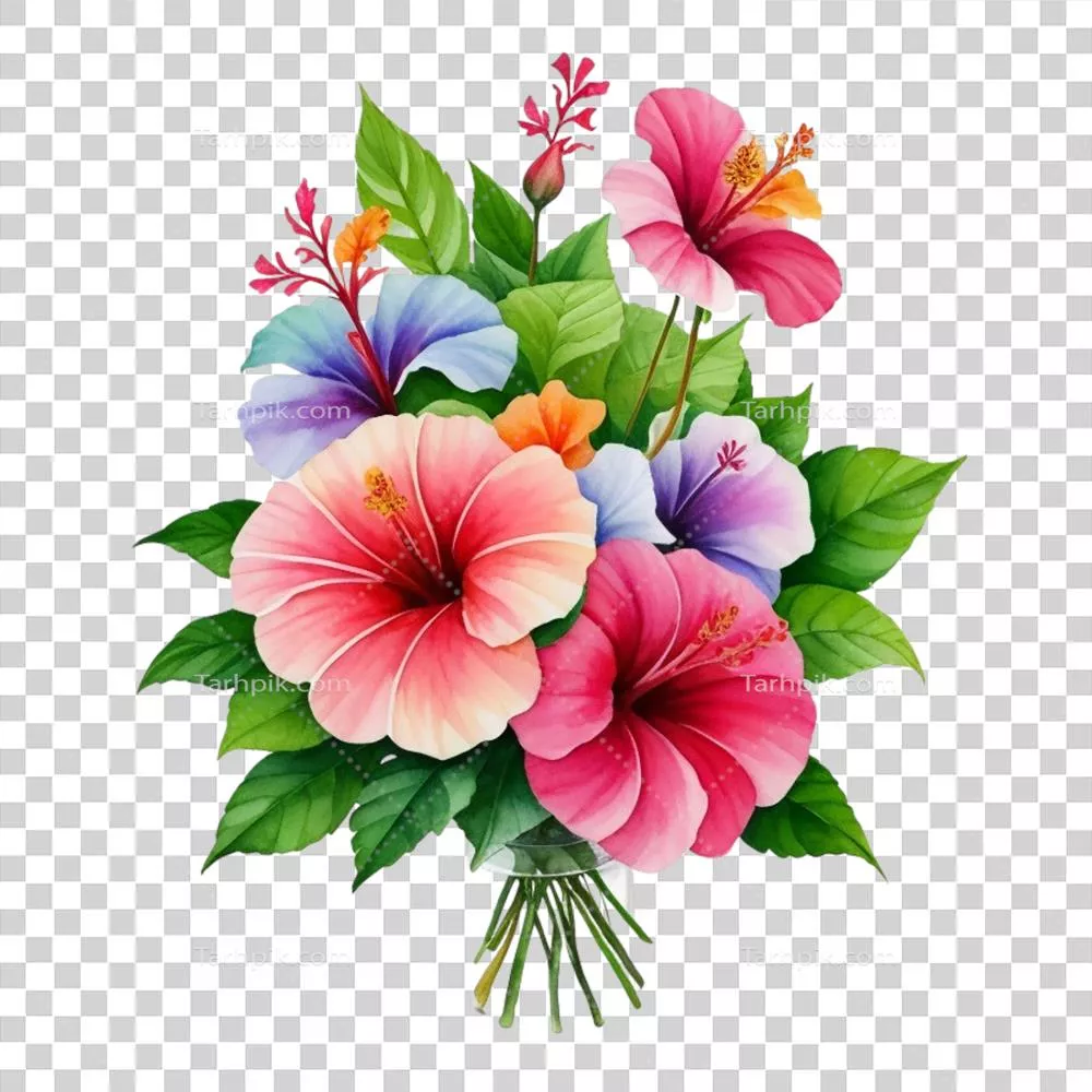 بوکه گل‌های رنگارنگ تابستانی برای عروسی، ولنتاین و سالگرد با استفاده از هوش مصنوعی
