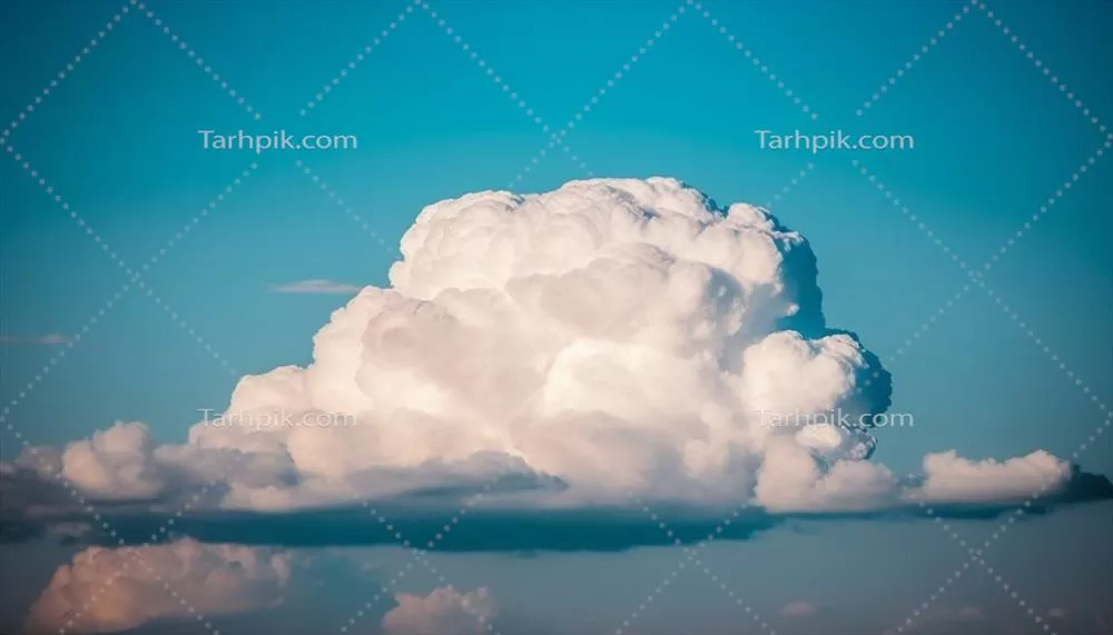 ابرهای پفکی کومولوس در آسمان آبی تابستانی: زیبایی دلنشین تولید شده توسط هوش مصنوعی