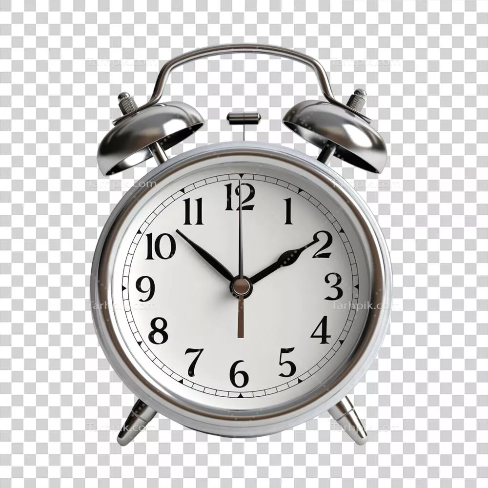 ساعت زنگ دار خاکستری با پس زمینه شفاف - تولید شده با هوش مصنوعی