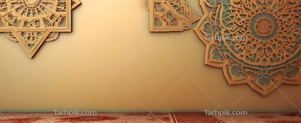 پیش زمینه اسلامی طلایی و شگفتانگیز برای جمعه رمضان با الگوی ماندالا