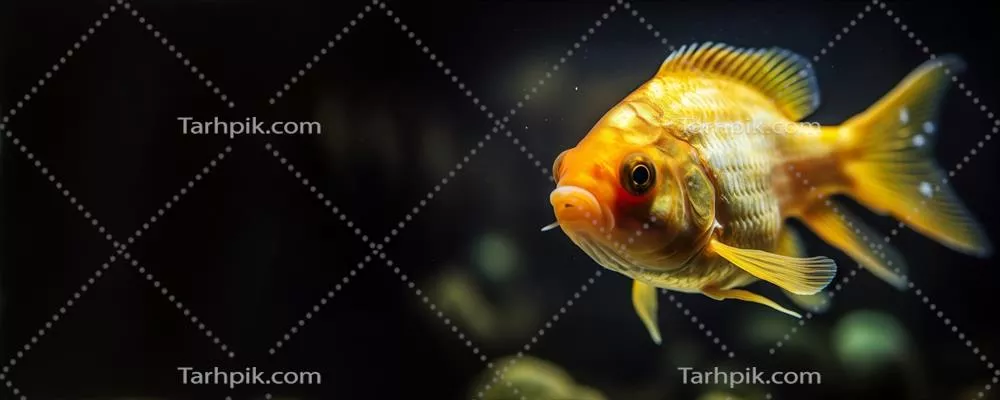 ماهی طلایی زیبا در آب اقیانوس یا دریا، موجودات دریایی و زندگی زیر آب
