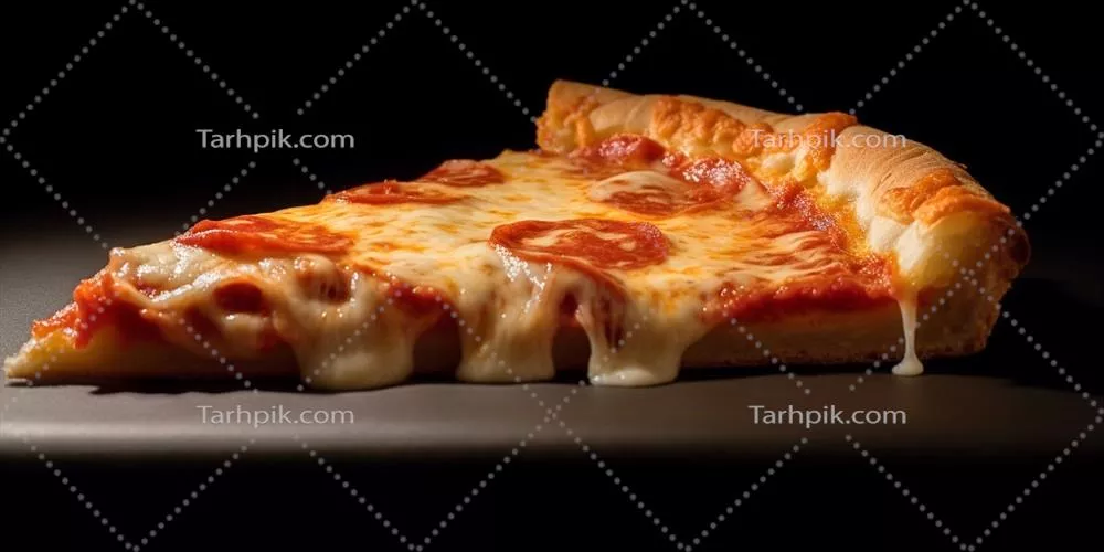 پیتزا با پنیر و سوسیس در پسزمینه محو – خلق شده با هوش مصنوعی