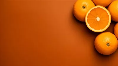 تصویر طراحی شده با هوش مصنوعی از پرتقال بر روی پسزمینه نارنجی
