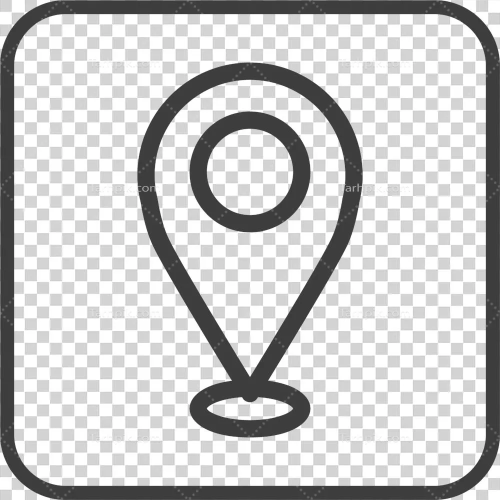آیکون موقعیت چکاین در قابهای مربع باریک مشکی