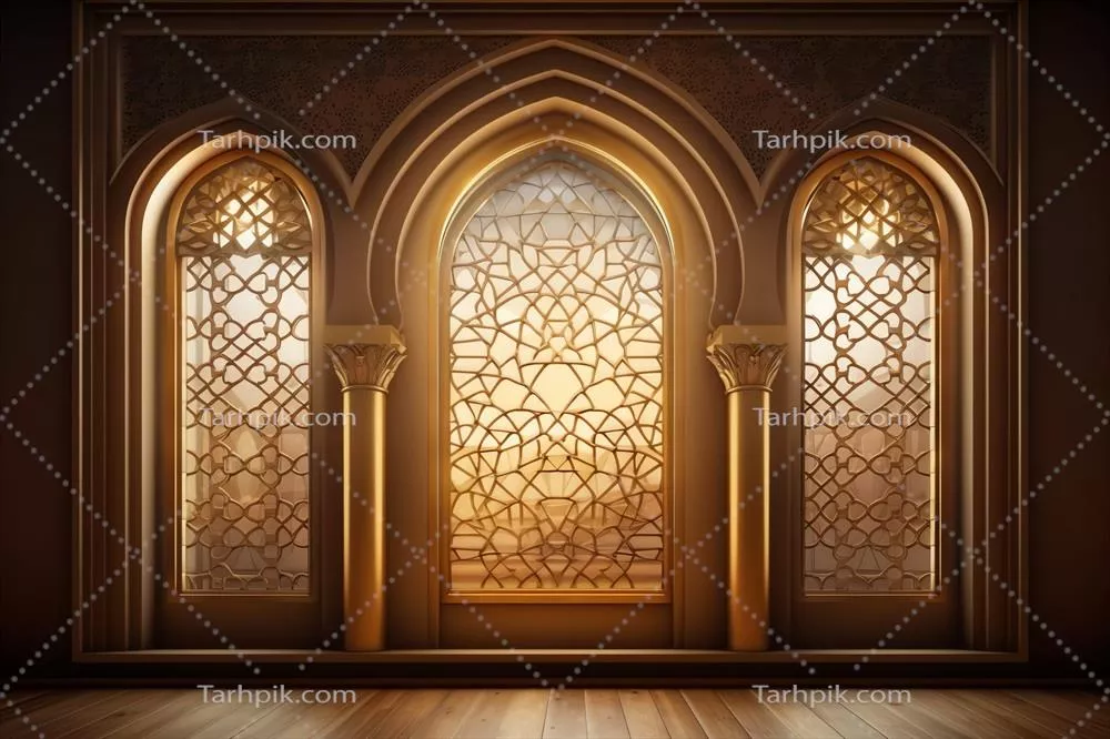 تبریکات عید مبارک و رمضان کریم با طراحی فانوس اسلامی و背景 عید فطر