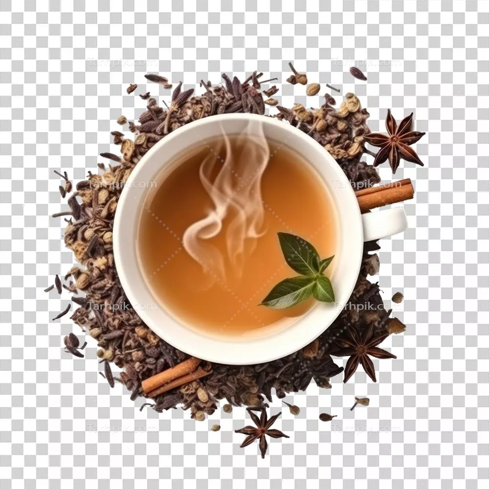 لیوان داغ چای ایزوله شده به همراه بخار ملایم