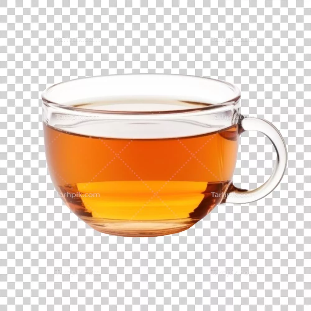فنجان چای داغ در حالت ایزوله بر روی پسزمینه سفید