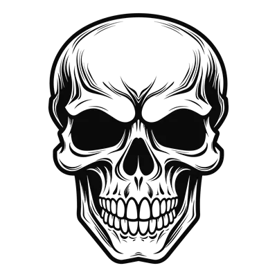 شکل سیاه یک skull زیبا خلق شده توسط هوش مصنوعی نسل جدید