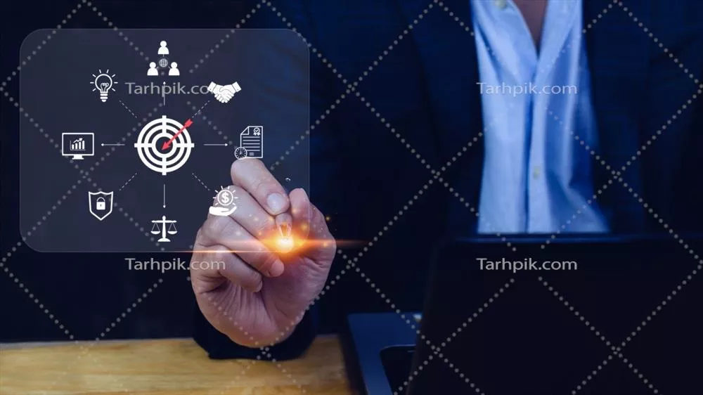 نماد دیجیتال بازاریابی هدفمند و افزایش فروش در دنیای فناوری و تجارت آنلاین