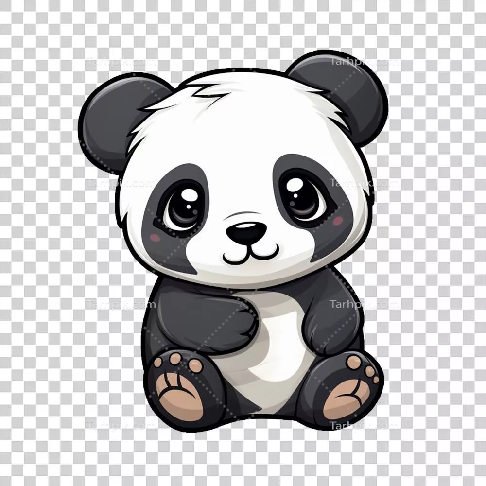 استیکر شفاف پاندای بچه ناز و دوستداشتنی برای استفاده در پیامرسانها