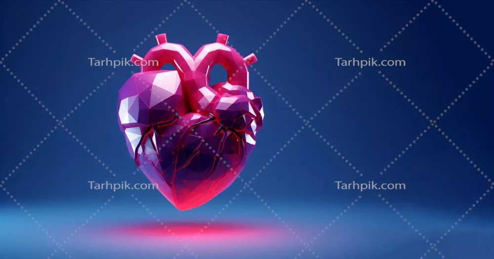 رندر سهبعدی از قلب انسان با جزئیات دقیق آناتومیکی و عملکردی