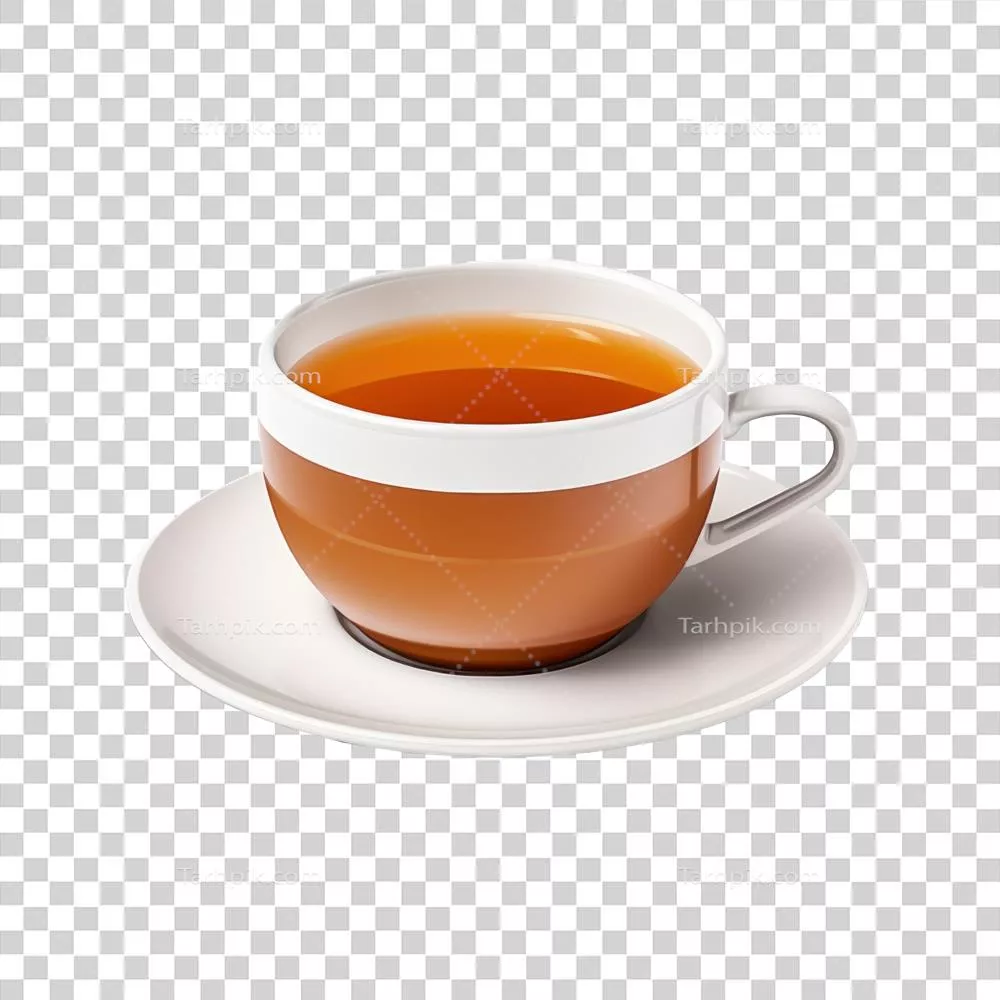 فنجان چای خالی و جدا از پس‌زمینه با طراحی زیبا