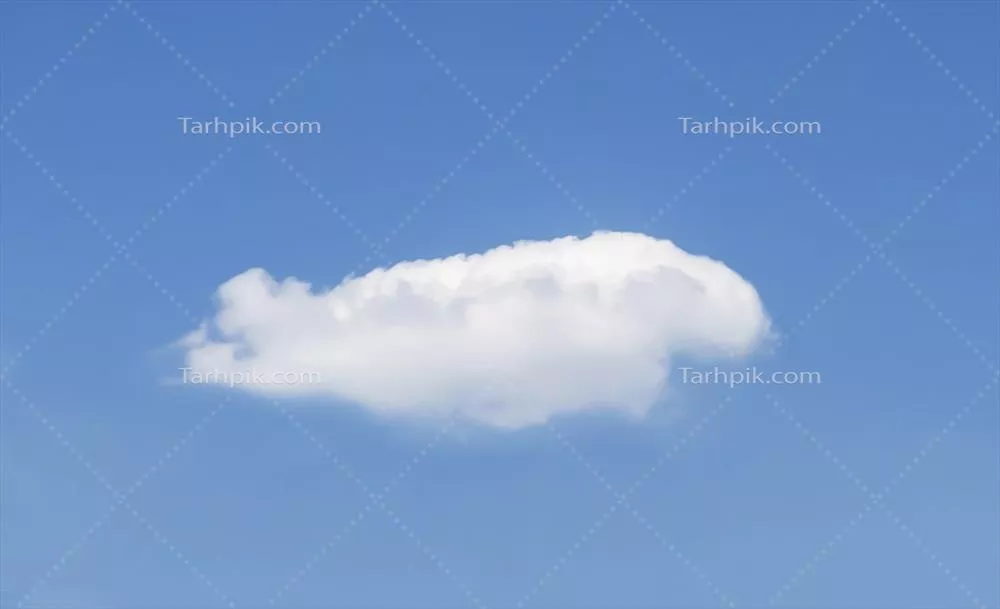 ابر سفید تنها در آسمان آبی و آرام نیلوفری زیبایی طبیعی