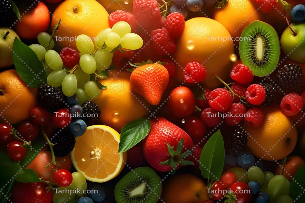 مجموعهای از میوههای سالم و تازه برای تغذیه مناسب
