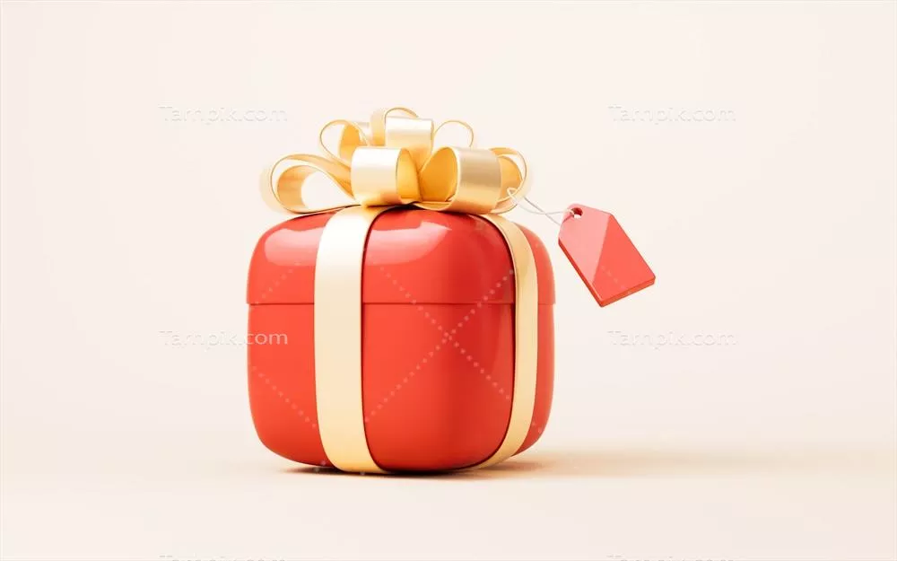 عناصر کارتونی جعبه هدیه برای جشنواره در طراحی سه بعدی
