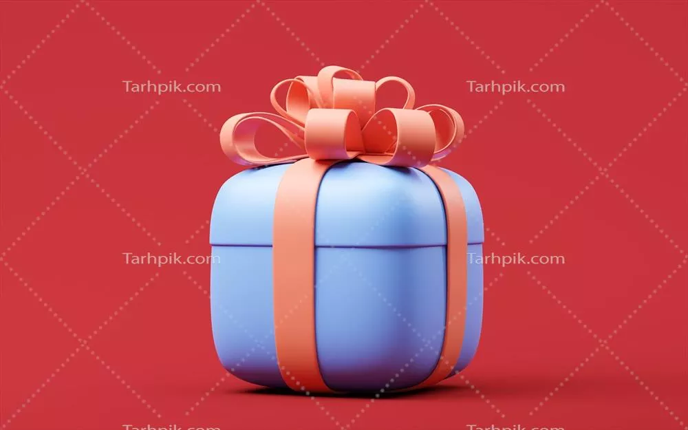 عناصر فستیوال جعبه هدیه با طراحی کارتونی و رندرینگ سه بعدی