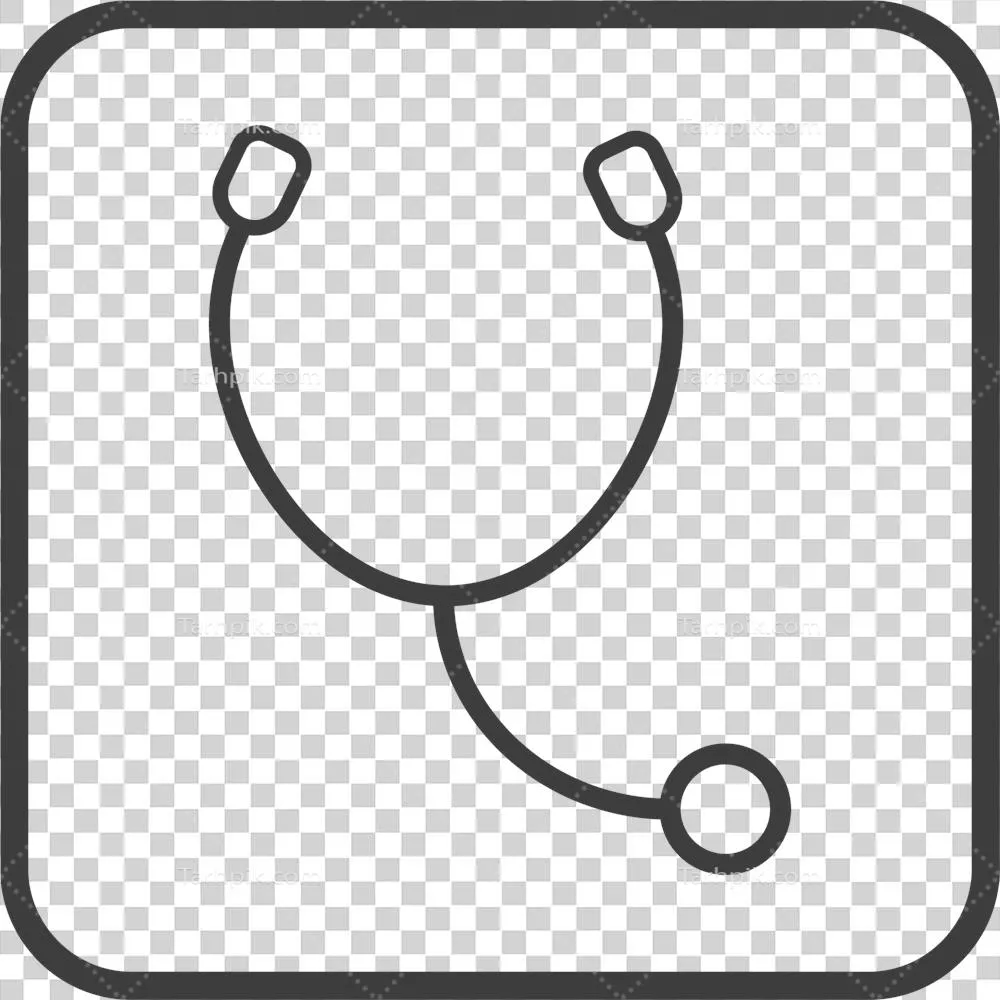 آیکون پزشکی با طراحی مدرن و خطوط نازک برای گوش دادن به قلب