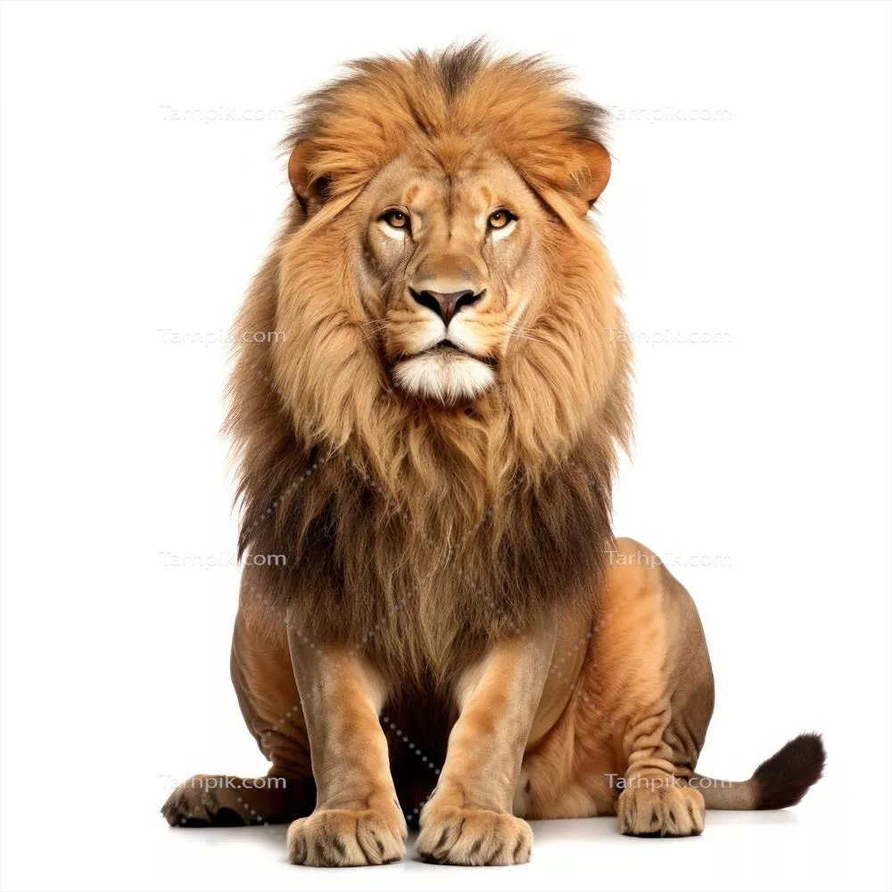 شیر زیبا و مجلل در یک زمینه‌ی ایزوله و بدون مزاحمت