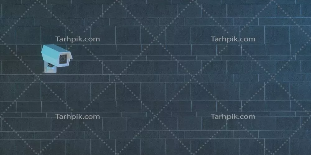 رندر سهبعدی مانیتور سفیدی که بر روی دیوار نصب شده است