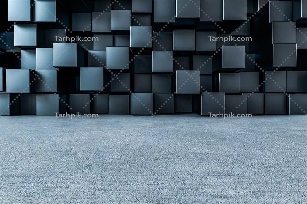 تصویرسازی سهبعدی دیواری با مکعبهای خلاقانه و کف زیبا