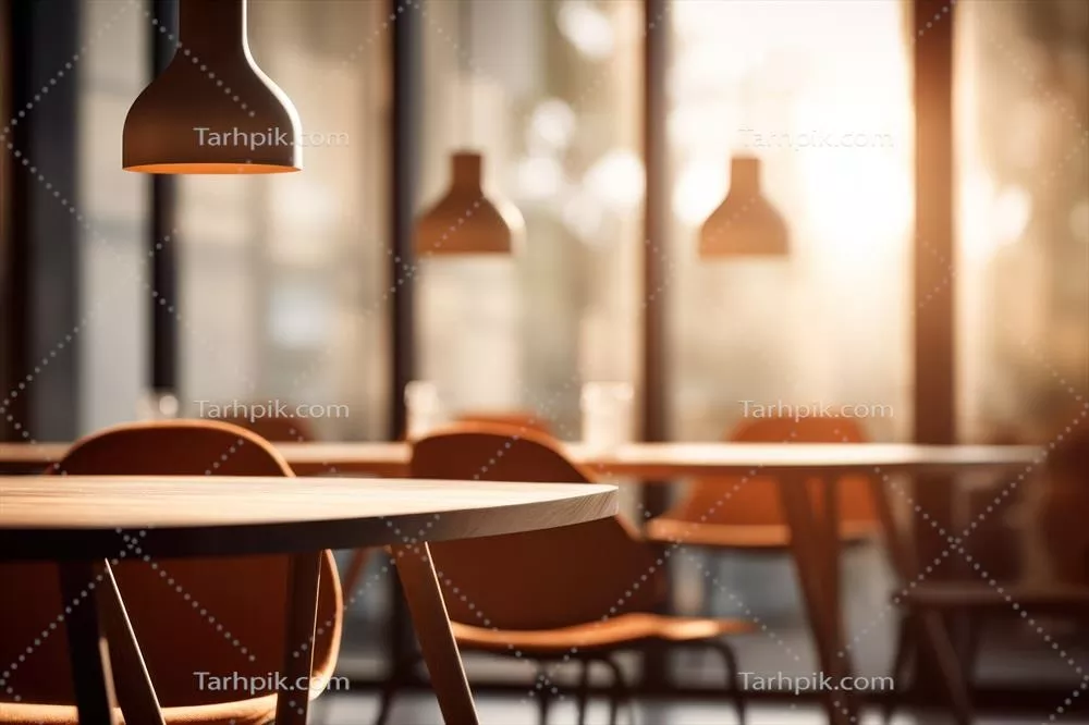 رستوران با طراحی آشپزخانه و میز به سبک مناظر مبهم و خاص