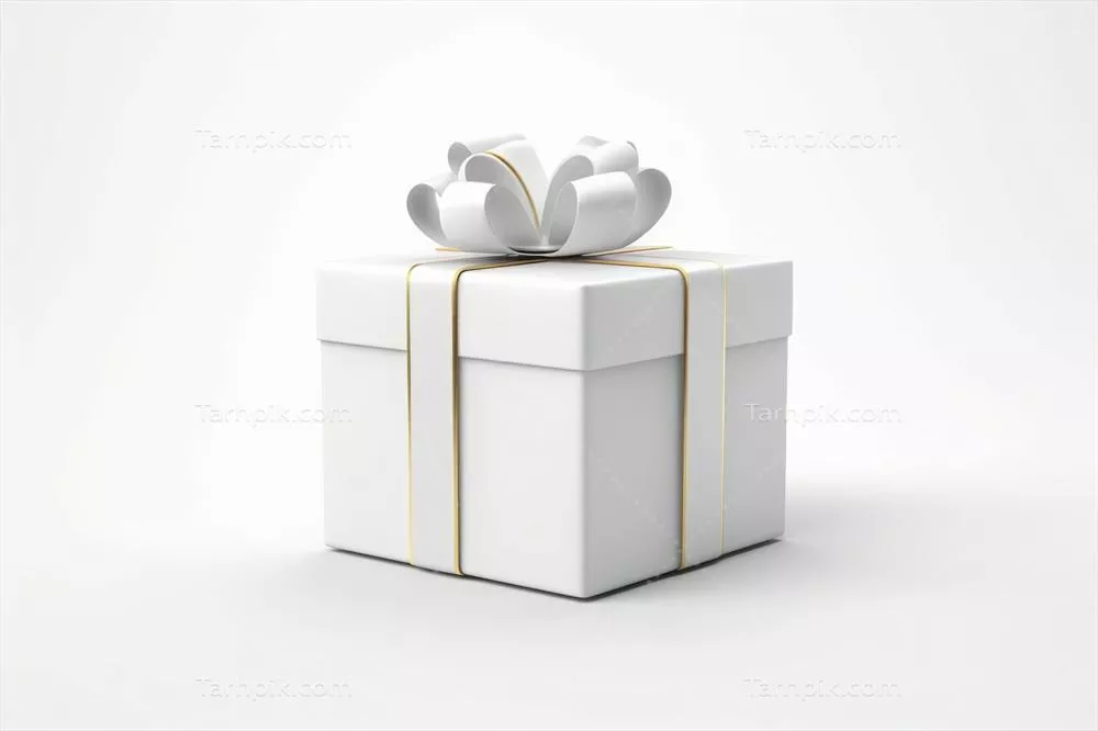 نمونه کار جعبه هدیه سفید و جامد با استفاده از هوش مصنوعی