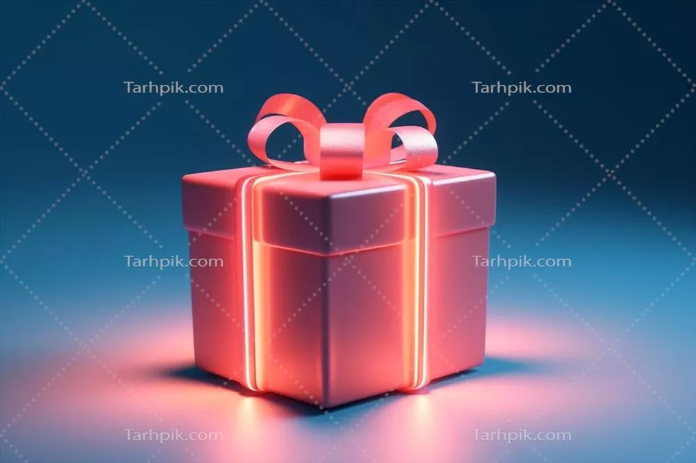 جعبه هدیه کریسمس در طراحی سه بعدی با جزئیات زیبا