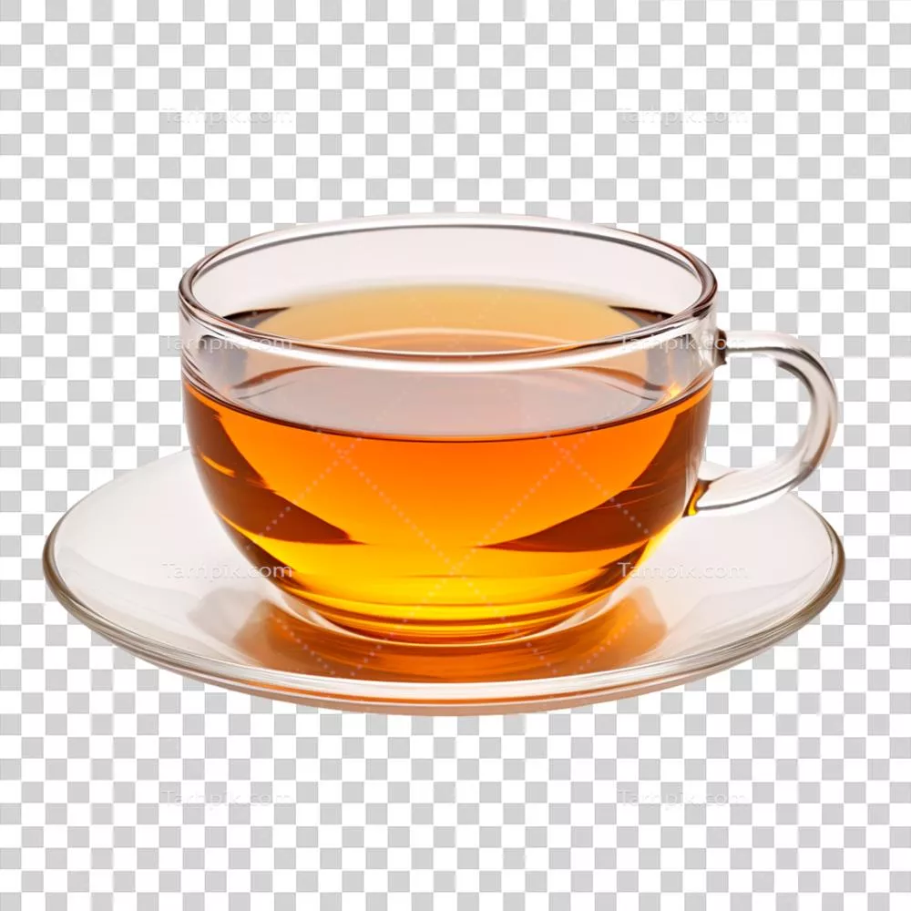 فنجان شیشهای چای سیاه با طراحی هوش مصنوعی و خلاقیت بصری