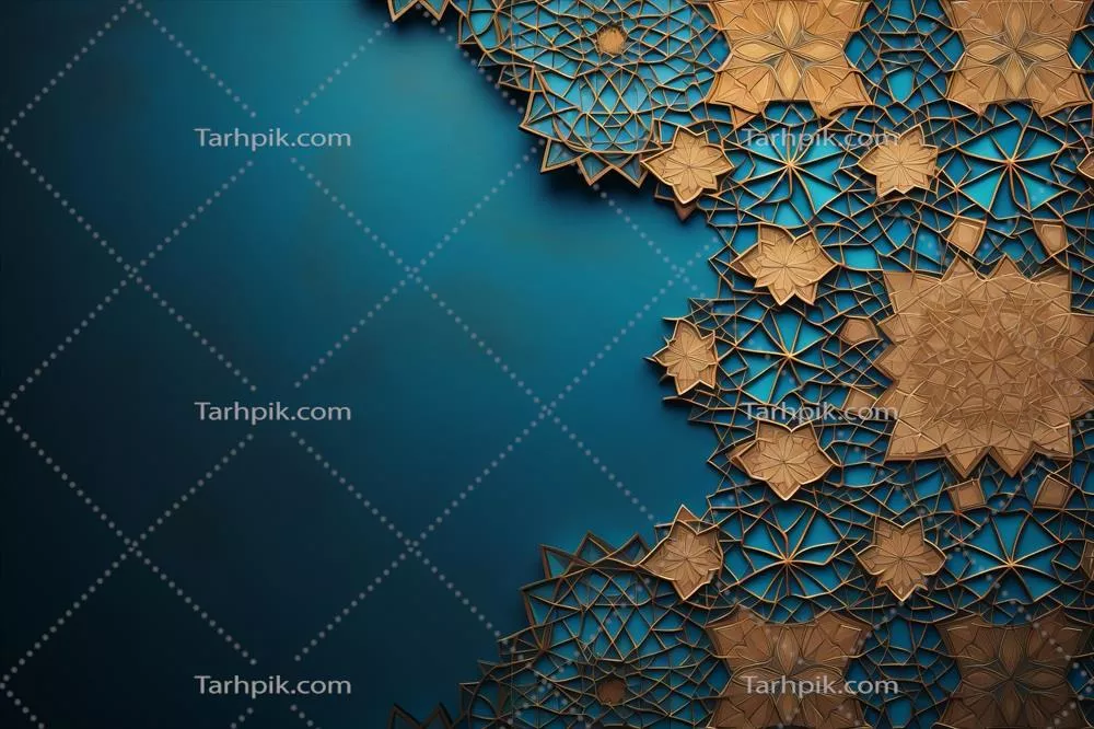 پسزمینه هنر اسلامی با فضای خالی برای نوشتن با هوش مصنوعی تولیدی