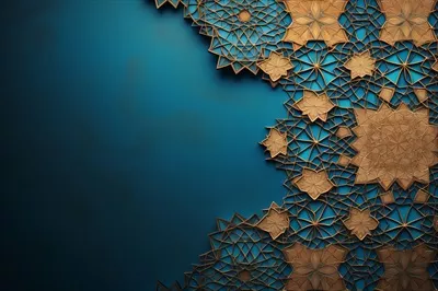پس‌زمینه هنر اسلامی با فضای خالی برای نوشتن با هوش مصنوعی تولیدی