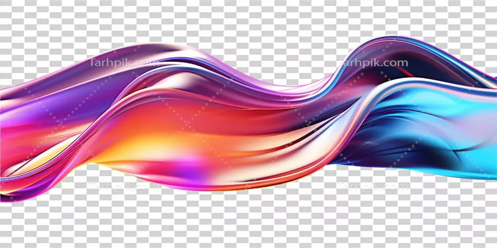 شکل انتزاعی سه‌بعدی رنگین‌کمانی جداشده با استفاده از هوش مصنوعی