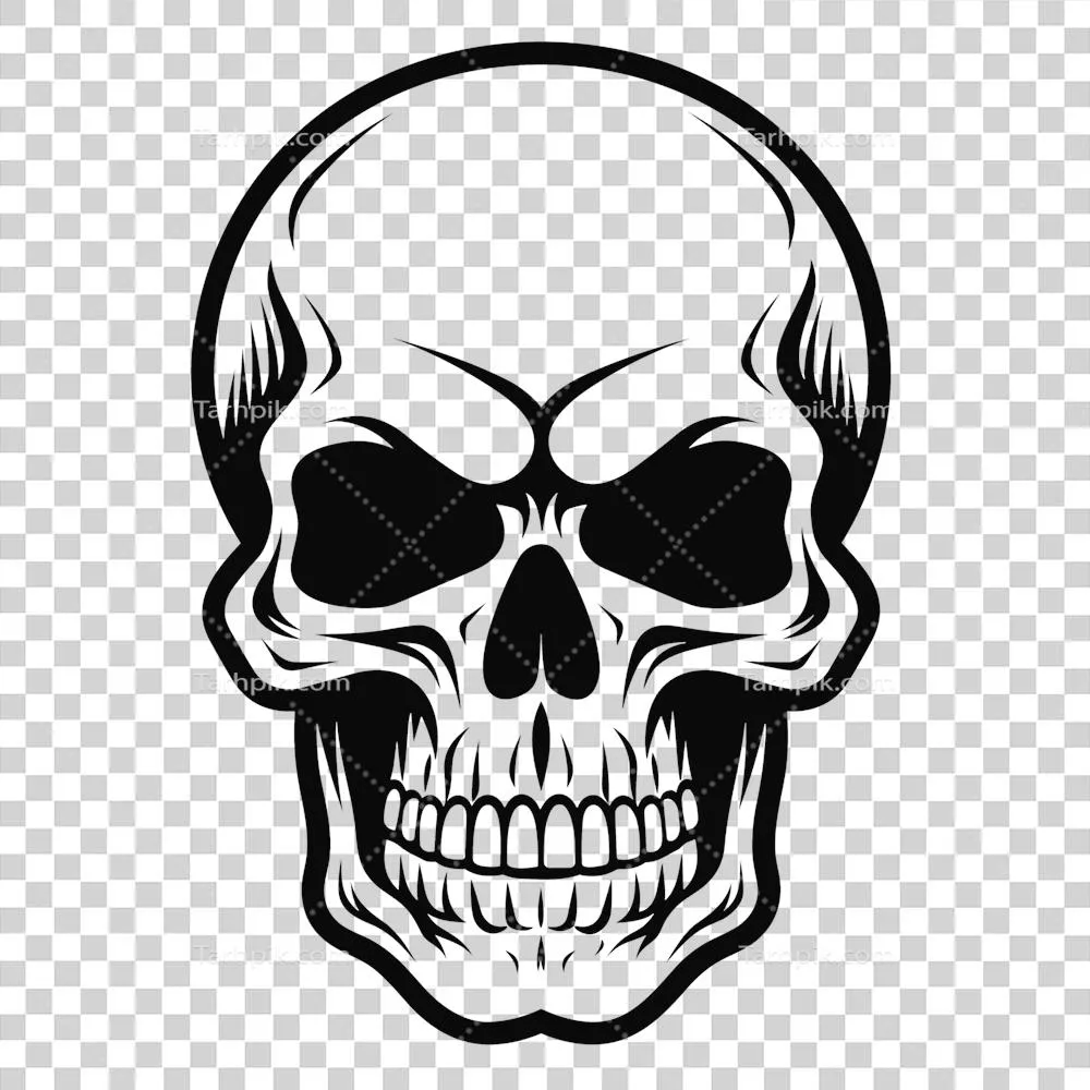 سکلت سیاه و سفید با طراحی خاص و تولید بر اساس هوش مصنوعی