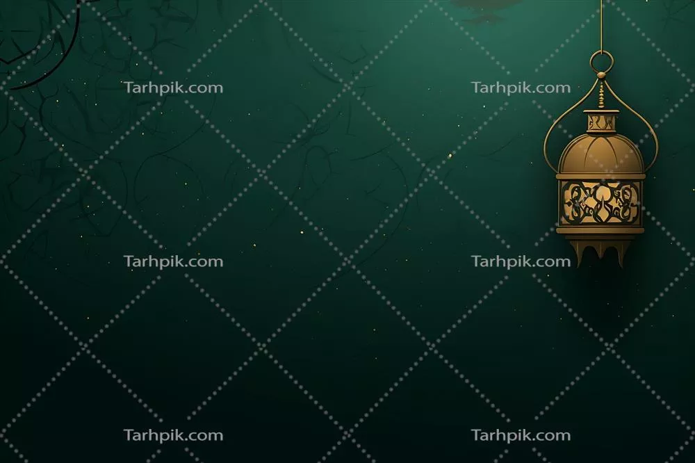 پسزمینه سبز مسطح اسلامی با طراحی هوش مصنوعی و مولد