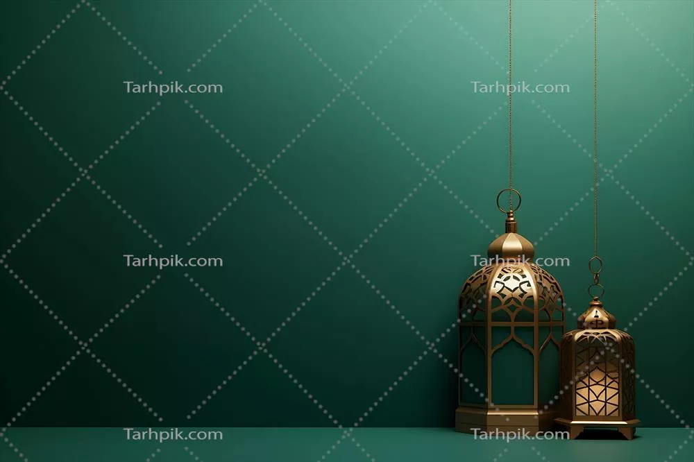 پسزمینه سبز مسطح اسلامی تولید شده با هوش مصنوعی