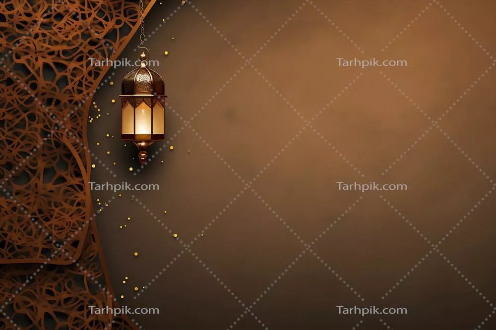 پسزمینه اسلامی قهوهای با طراحی مولد هوش مصنوعی و الگوهای زیبا