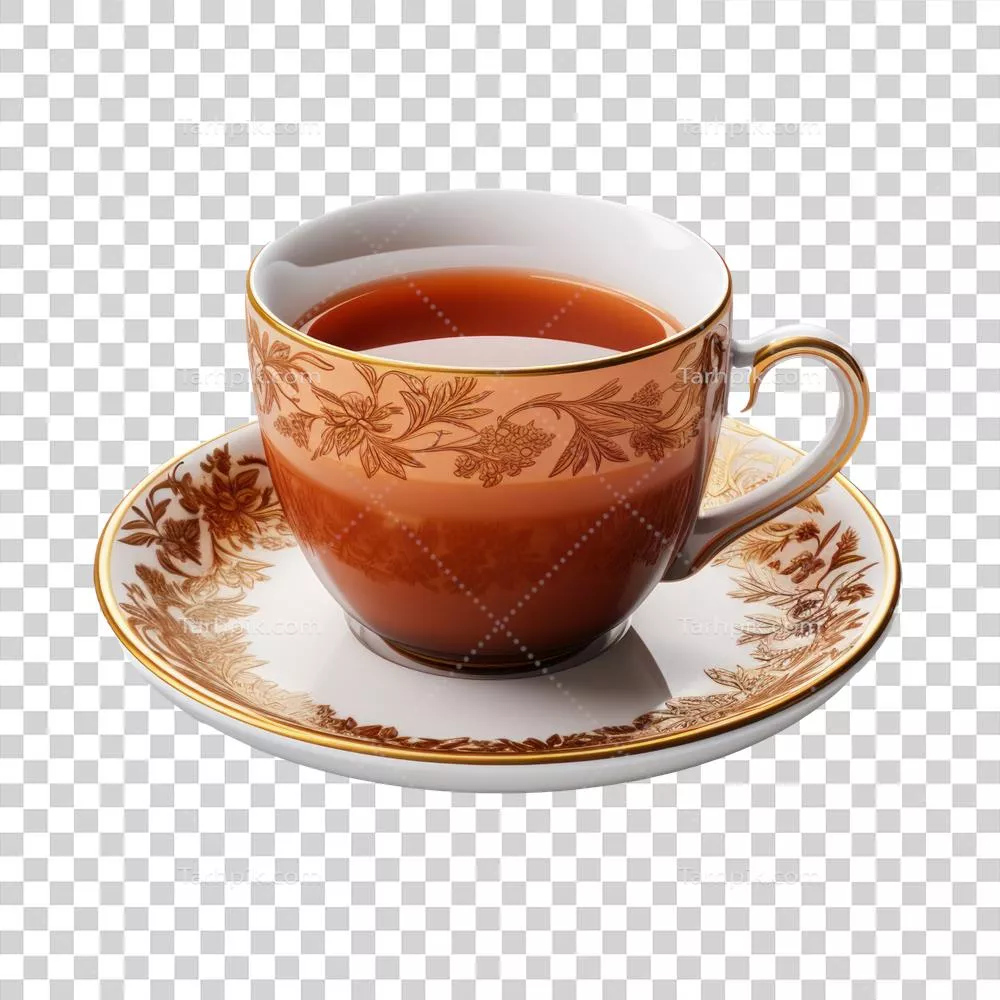لیوان چای داغ و گرم در پسزمینهای ایزوله شده
