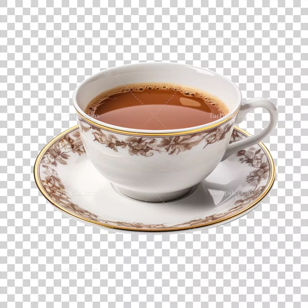 یک فنجان چای داغ در پس زمینه ایزوله شده و جذاب