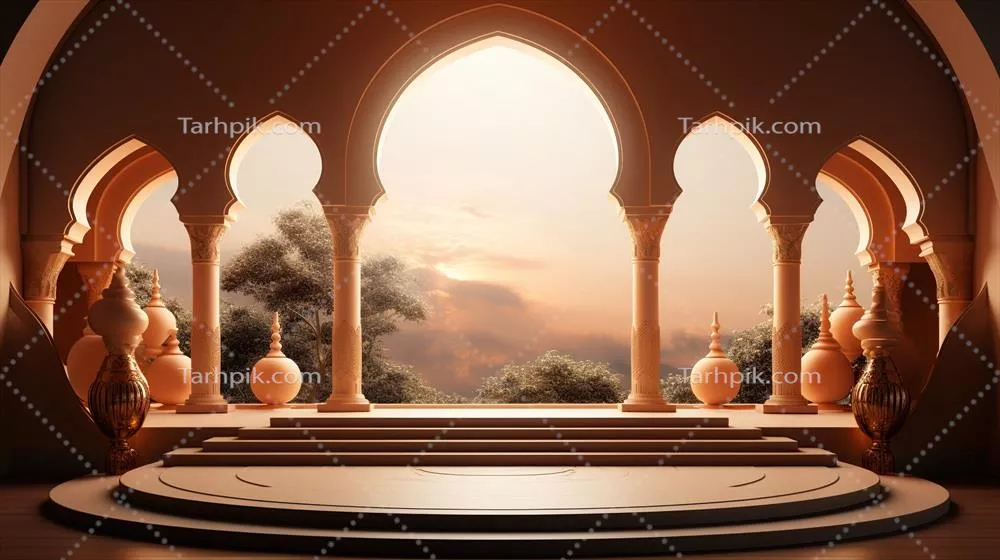 زمینهای برای ماه مبارک رمضان با سبک مینیمالیستی و المانهای طبیعی