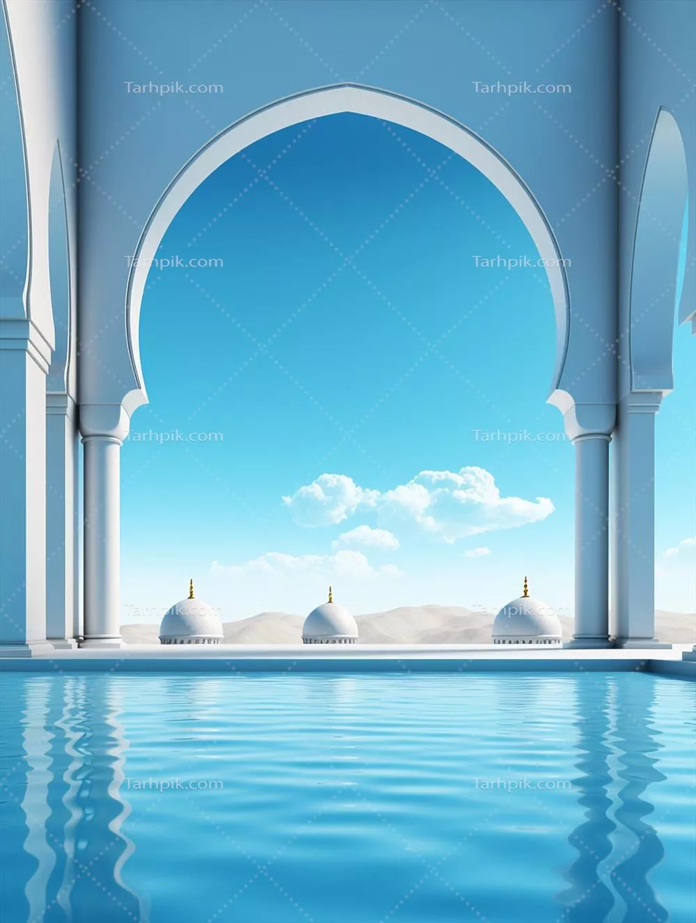 طراحی کارت تبریک ماه رمضان با پس‌زمینه اسلامی و ترکیب هوش مصنوعی