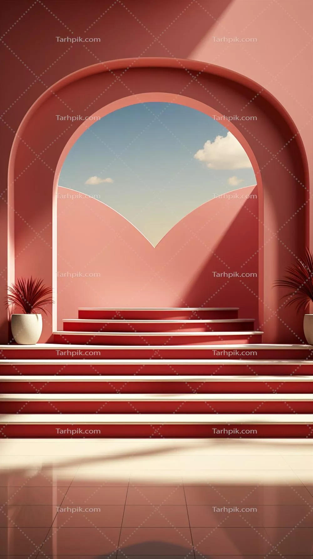 نمونه کار ساده نمایشی بر روی پودیوم مینیمالیستی تولید شده با هوش مصنوعی