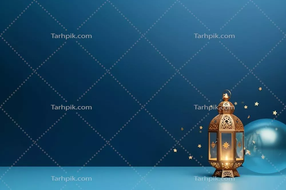تبریک عید مبارک و رمضان کریم با چراغ اسلامی و背景 عید فطر