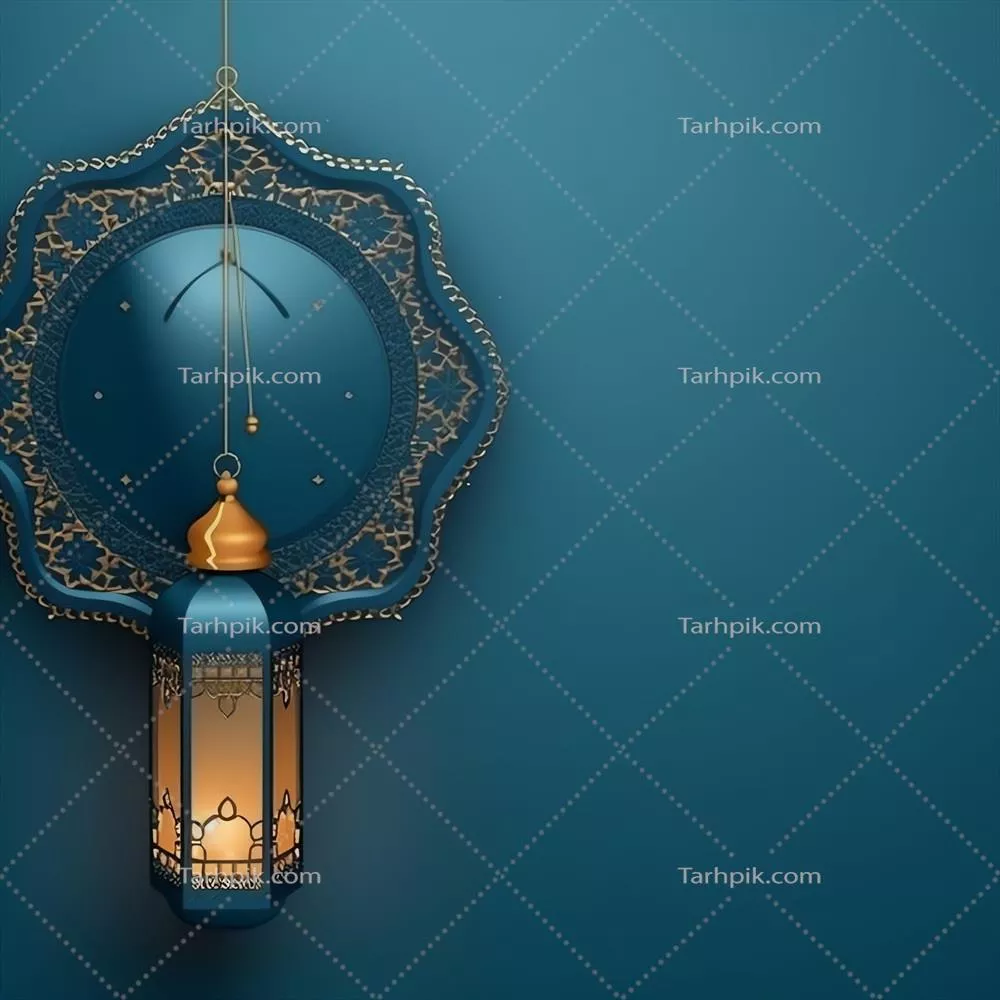 امیدواریم عید فطر بر شما مبارک باد با چراغ های اسلامی و مسجد در پس زمینه