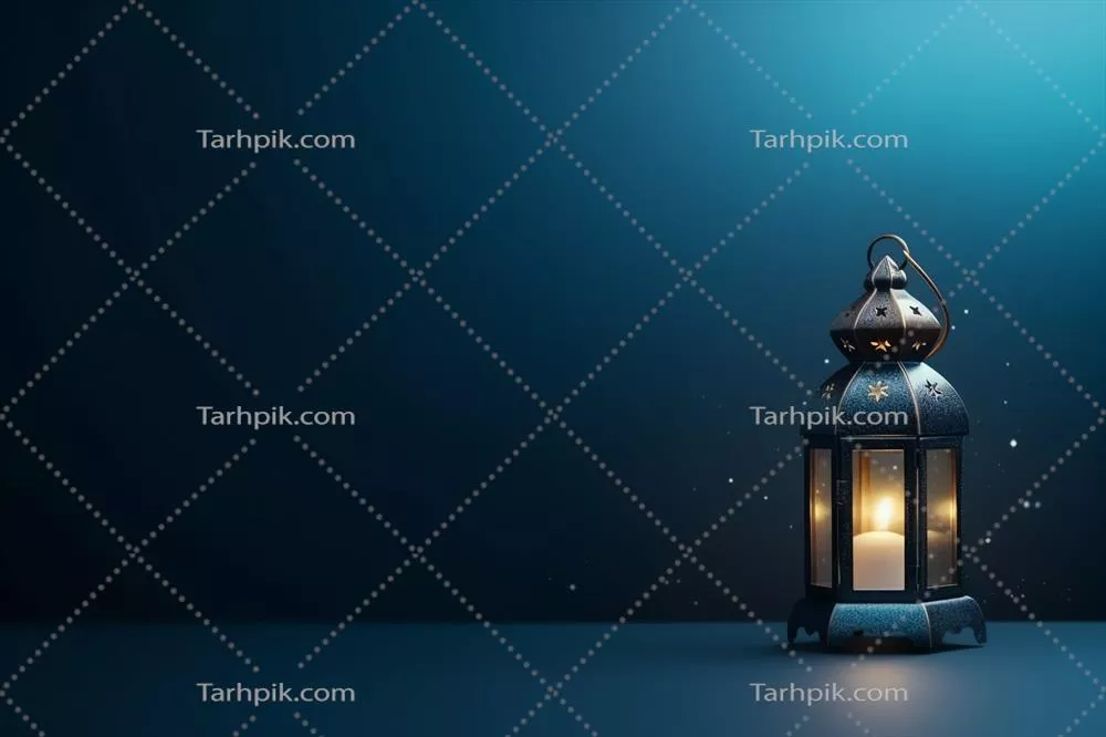 پیام‌های عید مبارک و رمضان کریم با فانوس اسلامی و پس‌زمینه عید الفطر