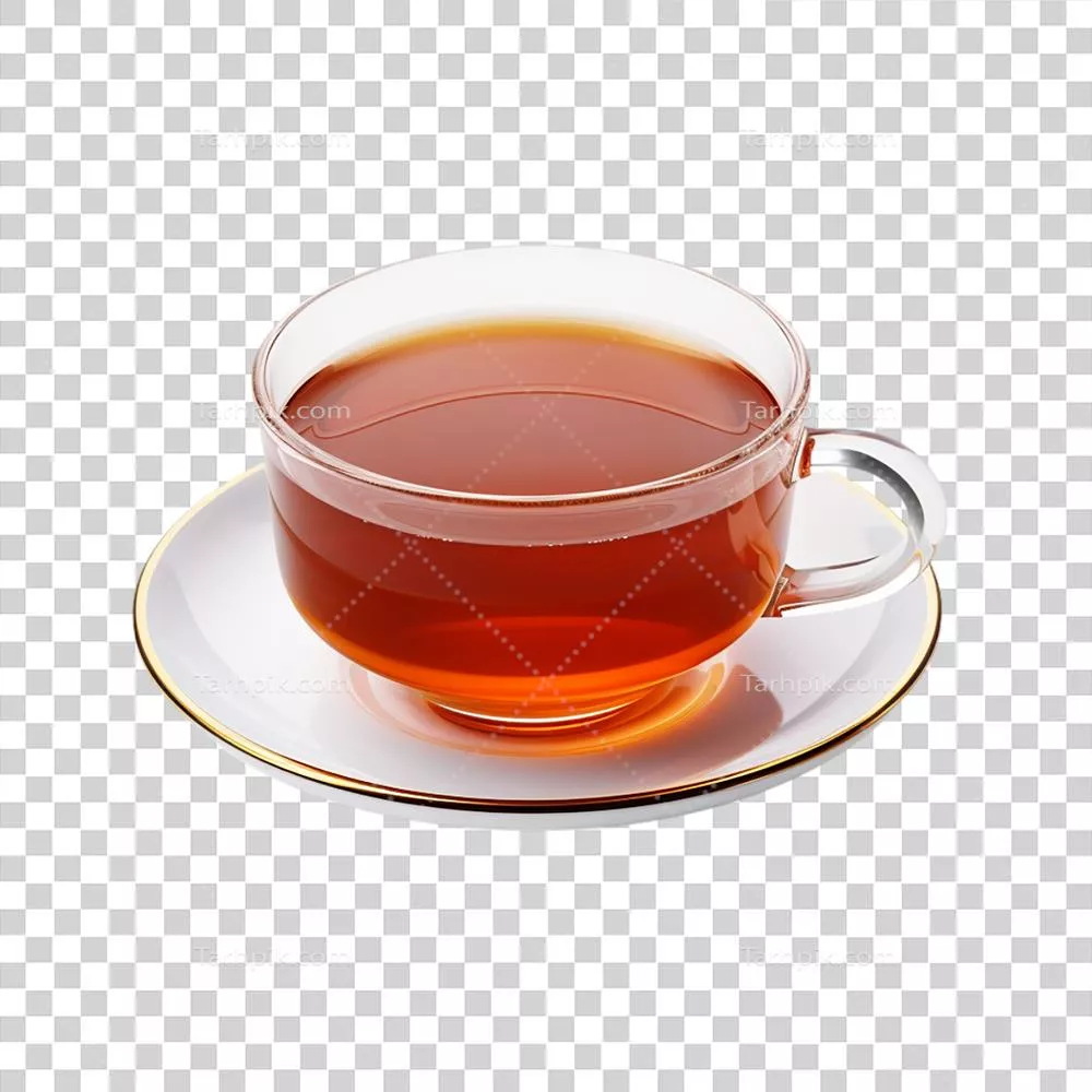 تصویر از یک فنجان چای داغ تولید شده با هوش مصنوعی بر روی پس زمینه شفاف