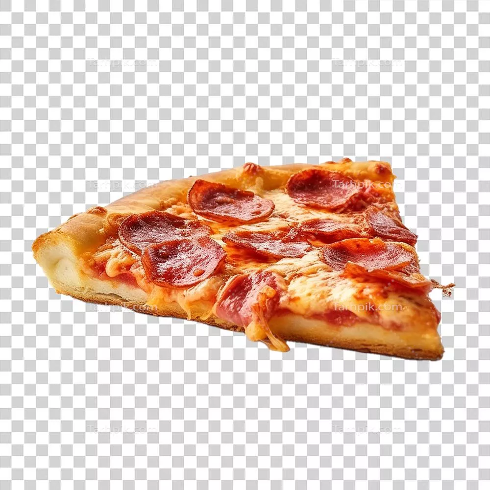 الگوی برش پیتزا شناور تولید شده با هوش مصنوعی در پس زمینه شفاف