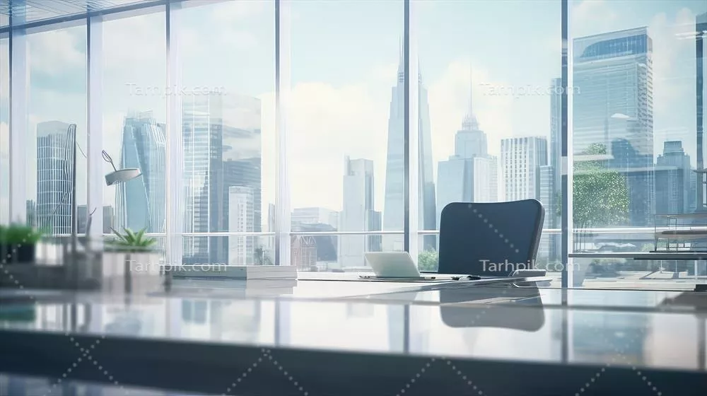 محیط کاری مدرن با طراحی معاصر و استفاده از هوش مصنوعی در کسب و کار