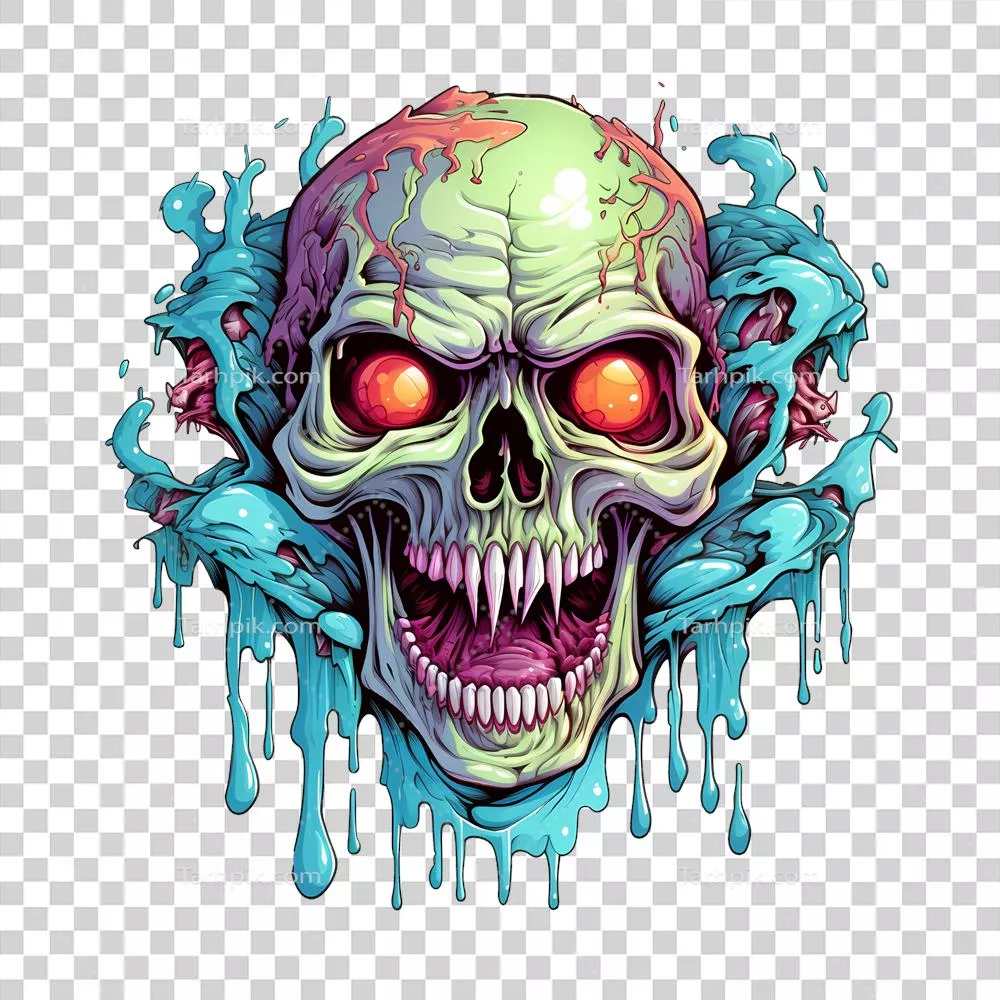 تصاویر هنری رنگارنگ جمجمه های تولید شده با هوش مصنوعی با کیفیت بالا