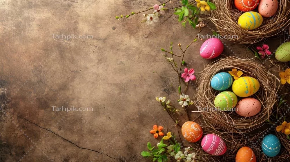 تبلیغاتی با طراحی هوش مصنوعی برای عید پاک با فضای خالی برای متن