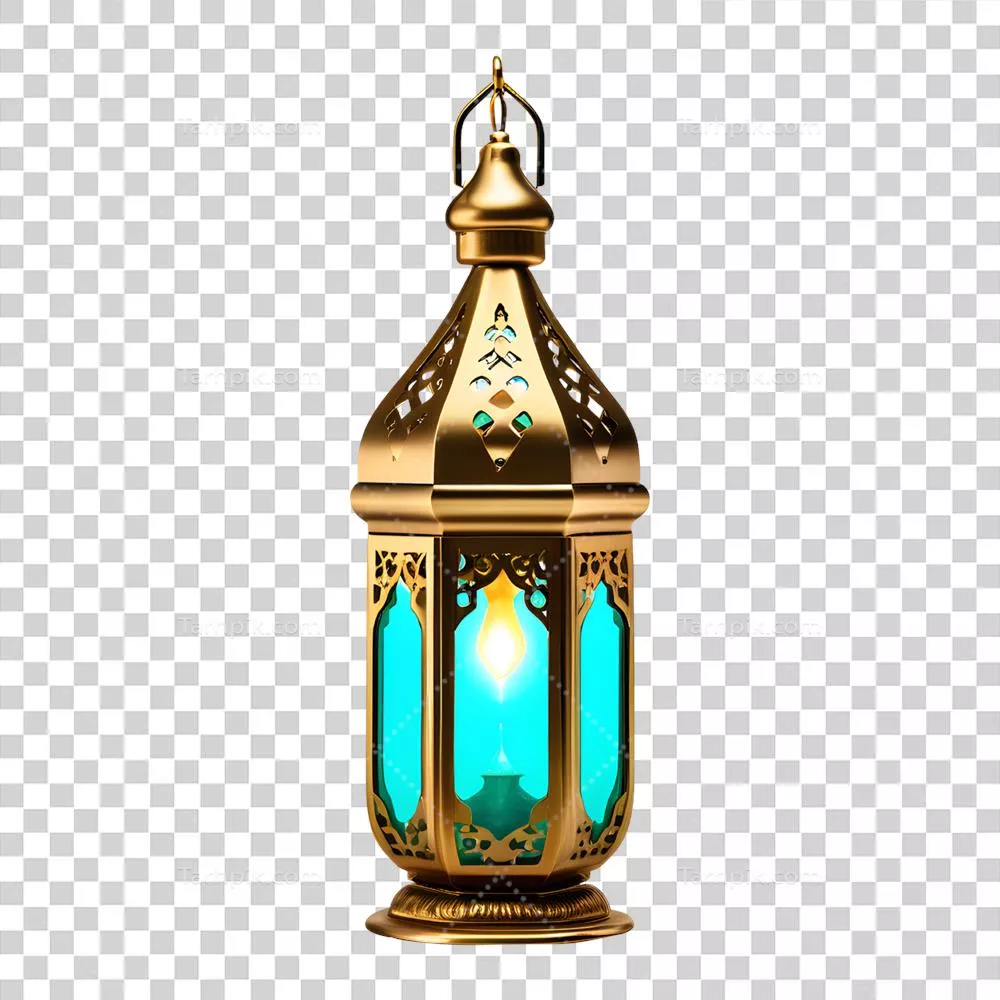 چراغ رمضان اسلامی تولید شده با هوش مصنوعی بر روی پسزمینه شفاف
